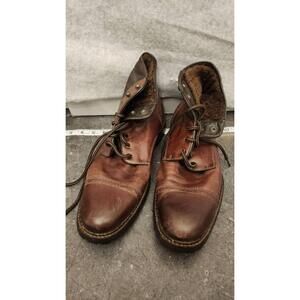 Johnston & Murphy Men's Size 11 Brown Brogue Ankle Winter Boots Shearling Rugged